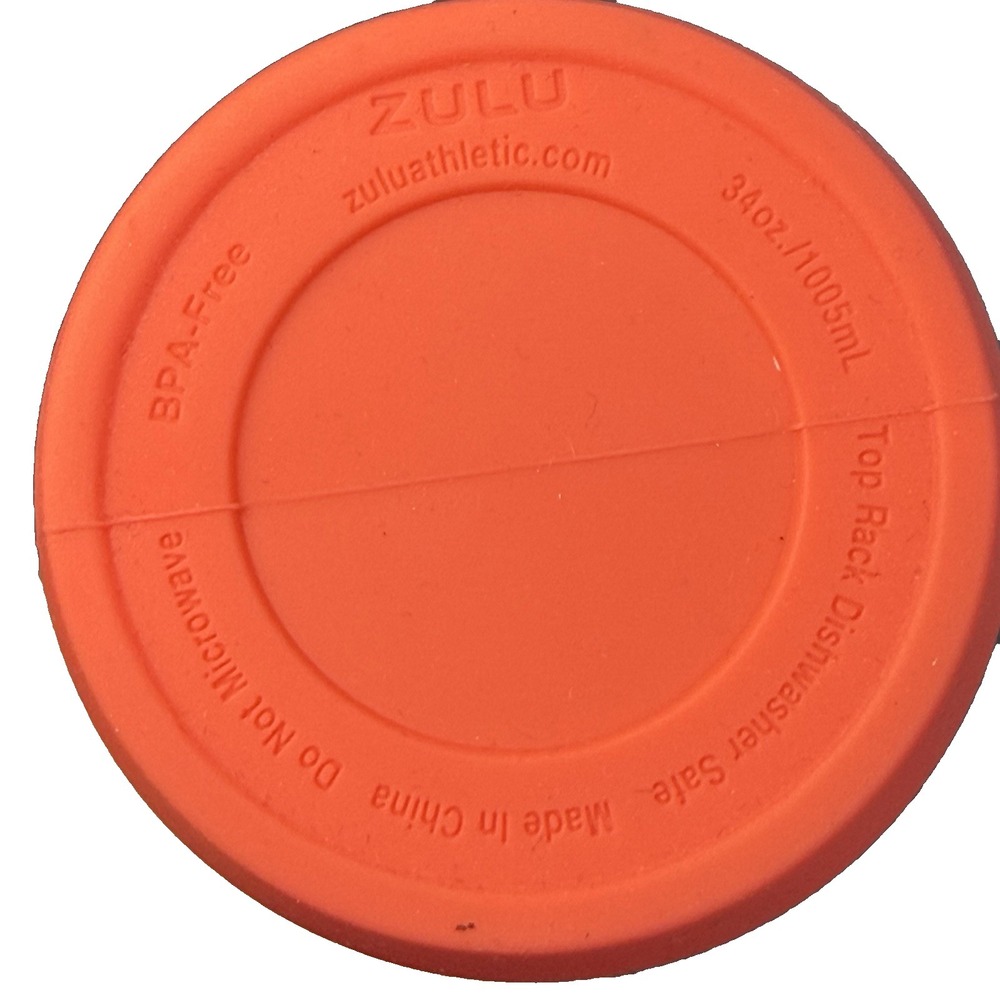 ZULU 34 oz Water Bottle Orange Flip Lock Lid Silicone Sleeve Plastic BPA Free - Picture 6 of 6